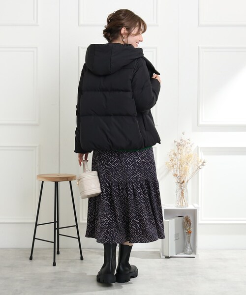 couture brooch（クチュールブローチ）の「◆【フード取り外し2WAY】あったか、ふわ軽　ダウンジャケット（ダウンジャケット/コート・レディース・ベビーピンク/ブラック/サックスブルー・36/40/38/42）」の21枚目の写真