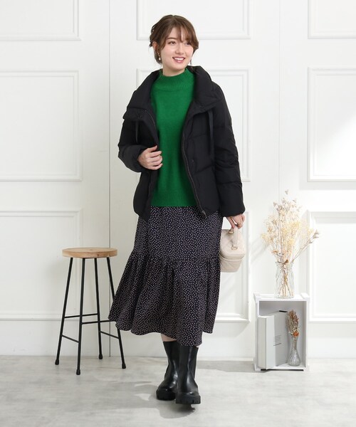 couture brooch（クチュールブローチ）の「◆【フード取り外し2WAY】あったか、ふわ軽　ダウンジャケット（ダウンジャケット/コート・レディース・ベビーピンク/ブラック/サックスブルー・36/40/38/42）」の11枚目の写真