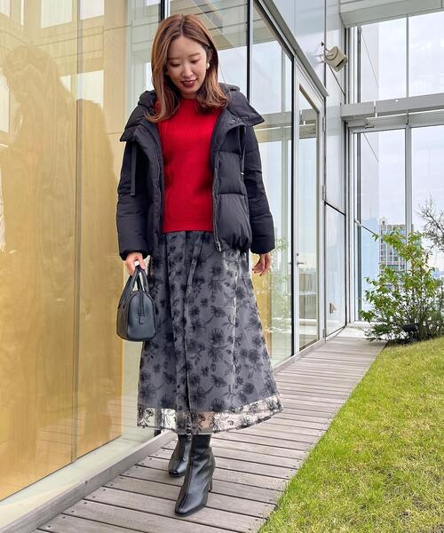 couture brooch（クチュールブローチ）の「◆【フード取り外し2WAY】あったか、ふわ軽　ダウンジャケット（ダウンジャケット/コート・レディース・ベビーピンク/ブラック/サックスブルー・36/40/38/42）」の14枚目の写真