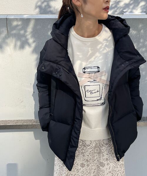 couture brooch（クチュールブローチ）の「◆【フード取り外し2WAY】あったか、ふわ軽　ダウンジャケット（ダウンジャケット/コート・レディース・ベビーピンク/ブラック/サックスブルー・36/40/38/42）」の5枚目の写真