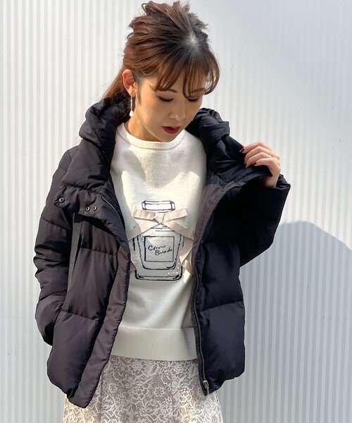 couture brooch（クチュールブローチ）の「◆【フード取り外し2WAY】あったか、ふわ軽　ダウンジャケット（ダウンジャケット/コート・レディース・ベビーピンク/ブラック/サックスブルー・36/40/38/42）」の19枚目の写真
