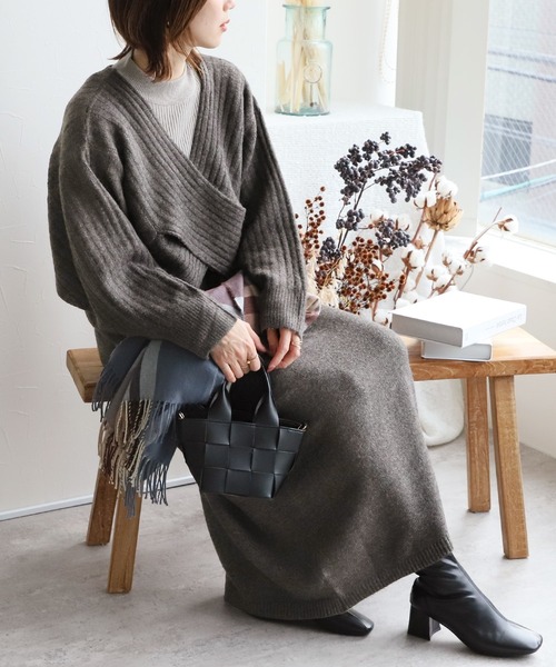 reca（レカ）の「ニットワンピース（ワンピース・レディース・アイボリー/ブラック/チャコール・M）」の3枚目の写真