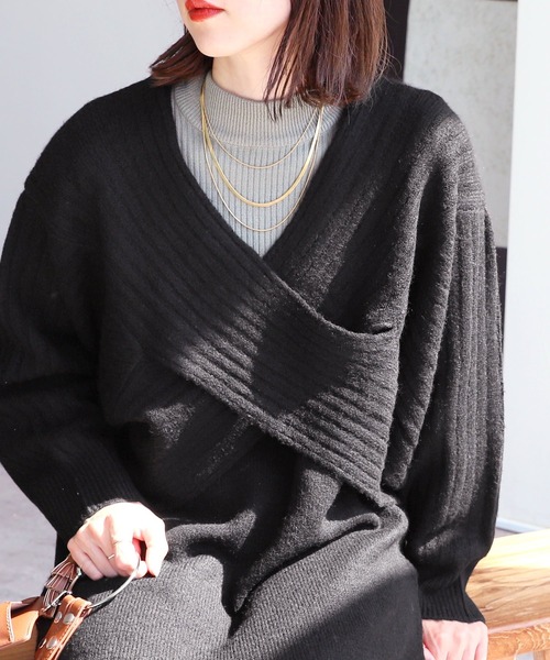 reca（レカ）の「ニットワンピース（ワンピース・レディース・アイボリー/ブラック/チャコール・M）」の15枚目の写真