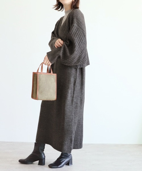 reca（レカ）の「ニットワンピース（ワンピース・レディース・アイボリー/ブラック/チャコール・M）」の19枚目の写真