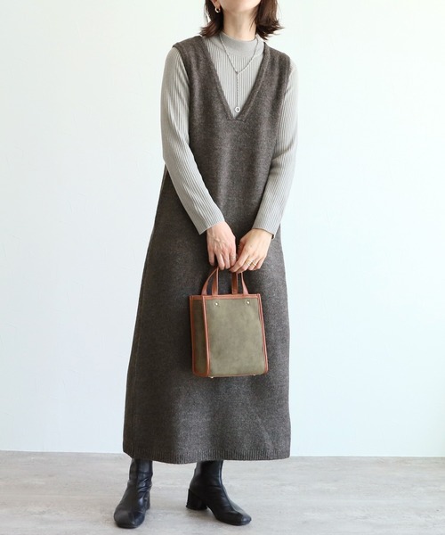 reca（レカ）の「ニットワンピース（ワンピース・レディース・アイボリー/ブラック/チャコール・M）」の21枚目の写真