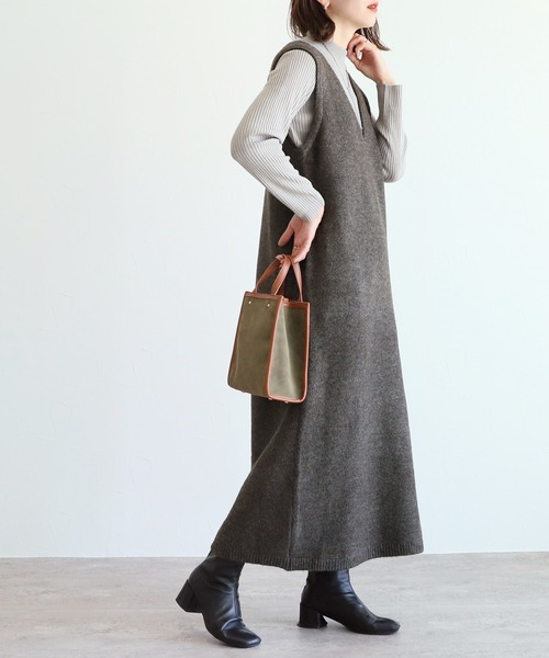 reca（レカ）の「ニットワンピース（ワンピース・レディース・アイボリー/ブラック/チャコール・M）」の22枚目の写真