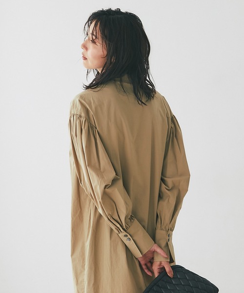 RIVE DROITE(リヴドロワ)の「裾の切り替えがポイント/切替ロングシャツワンピース(ワンピース・レディース・ネイビー/モスグリーン/ブルー・FREE)」の9枚目の写真