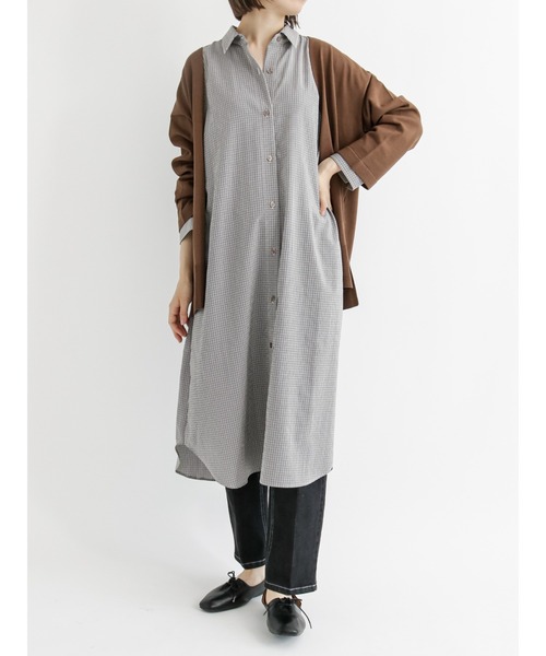 Samansa Mos2 blue（サマンサモスモスブルー）の「マルチスタイルシャツワンピース（ワンピース・レディース・ベージュ/モカ/ブルー/グレー/ブラウン/カーキ/オフホワイト・MEDIUM/LARGE）」の5枚目の写真