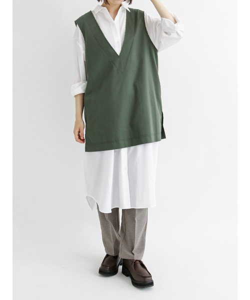 Samansa Mos2 blue（サマンサモスモスブルー）の「マルチスタイルシャツワンピース（ワンピース・レディース・ベージュ/モカ/ブルー/グレー/ブラウン/カーキ/オフホワイト・MEDIUM/LARGE）」の8枚目の写真