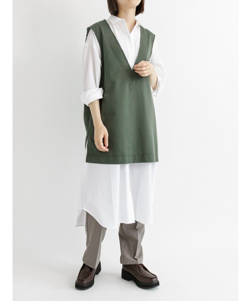 Samansa Mos2 blue（サマンサモスモスブルー）の「マルチスタイルシャツワンピース（ワンピース・レディース・ベージュ/モカ/ブルー/グレー/ブラウン/カーキ/オフホワイト・MEDIUM/LARGE）」の9枚目の写真