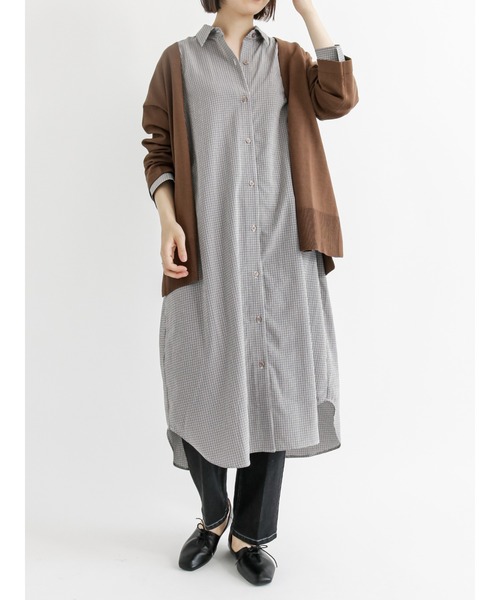 Samansa Mos2 blue（サマンサモスモスブルー）の「マルチスタイルシャツワンピース（ワンピース・レディース・ベージュ/モカ/ブルー/グレー/ブラウン/カーキ/オフホワイト・MEDIUM/LARGE）」の12枚目の写真