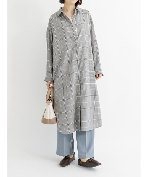 Samansa Mos2 blue（サマンサモスモスブルー）の「マルチスタイルシャツワンピース（ワンピース・レディース・ベージュ/モカ/ブルー/グレー/ブラウン/カーキ/オフホワイト・MEDIUM/LARGE）」の14枚目の写真