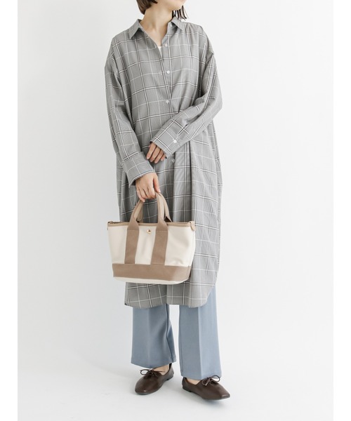 Samansa Mos2 blue（サマンサモスモスブルー）の「マルチスタイルシャツワンピース（ワンピース・レディース・ベージュ/モカ/ブルー/グレー/ブラウン/カーキ/オフホワイト・MEDIUM/LARGE）」の16枚目の写真