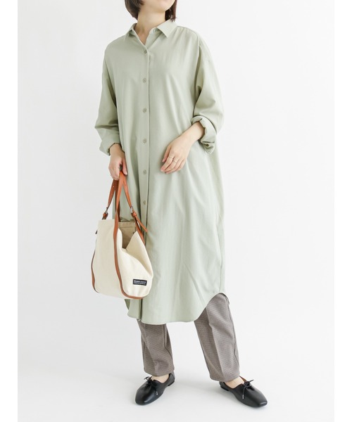 Samansa Mos2 blue（サマンサモスモスブルー）の「マルチスタイルシャツワンピース（ワンピース・レディース・ベージュ/モカ/ブルー/グレー/ブラウン/カーキ/オフホワイト・MEDIUM/LARGE）」の17枚目の写真