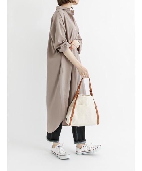 Samansa Mos2 blue（サマンサモスモスブルー）の「マルチスタイルシャツワンピース（ワンピース・レディース・ベージュ/モカ/ブルー/グレー/ブラウン/カーキ/オフホワイト・MEDIUM/LARGE）」の22枚目の写真