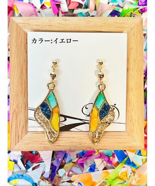 tone(トーン)の「【零-Rei-】彩生シリーズ 蝶 ピアス(MA)(ピアス(両耳用)・レディース・イエロー/ブルー/グリーン/オレンジ/パープル/ピンク・FREE)」の5枚目の写真