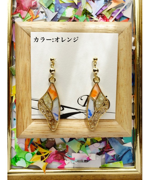 tone(トーン)の「【零-Rei-】彩生シリーズ 蝶 ピアス(MA)(ピアス(両耳用)・レディース・イエロー/ブルー/グリーン/オレンジ/パープル/ピンク・FREE)」の6枚目の写真