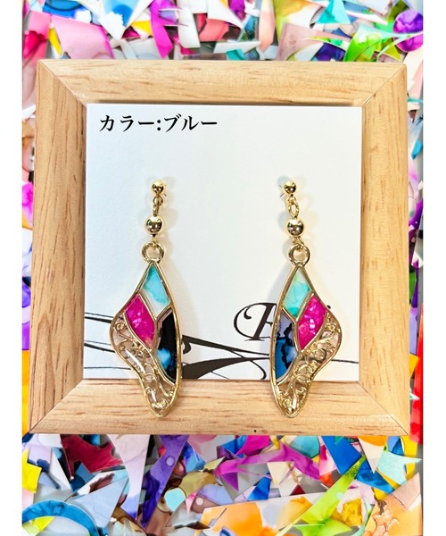 tone(トーン)の「【零-Rei-】彩生シリーズ 蝶 ピアス(MA)(ピアス(両耳用)・レディース・イエロー/ブルー/グリーン/オレンジ/パープル/ピンク・FREE)」の3枚目の写真