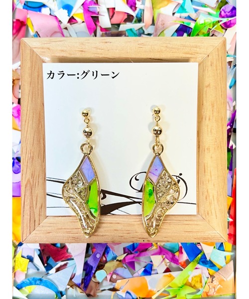 tone(トーン)の「【零-Rei-】彩生シリーズ 蝶 ピアス(MA)(ピアス(両耳用)・レディース・イエロー/ブルー/グリーン/オレンジ/パープル/ピンク・FREE)」の1枚目の写真