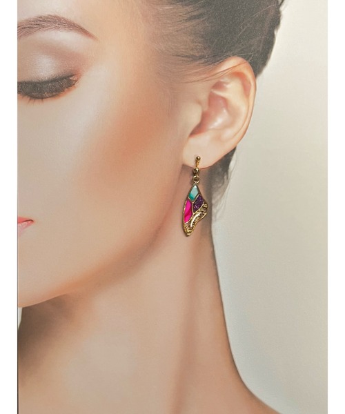tone(トーン)の「【零-Rei-】彩生シリーズ 蝶 ピアス(MA)(ピアス(両耳用)・レディース・イエロー/ブルー/グリーン/オレンジ/パープル/ピンク・FREE)」の8枚目の写真