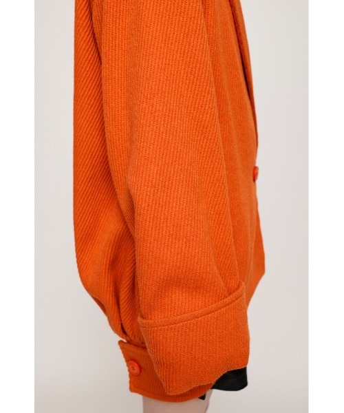 SLY（スライ）の「PEEK A BOO COCOON COAT コクーン コート（ステンカラーコート・レディース・オレンジ/ブラック・FREE）」の6枚目の写真