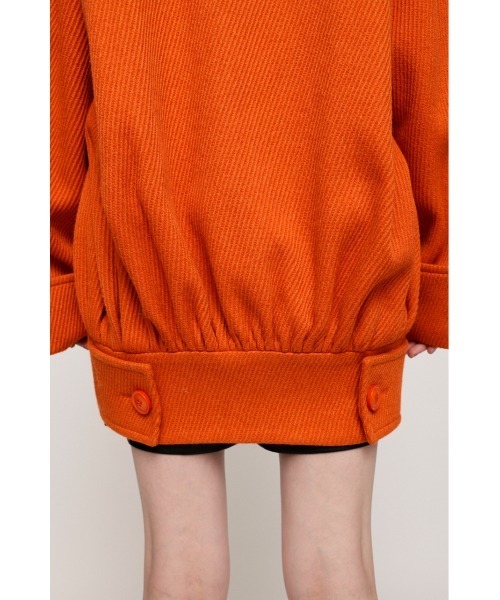 SLY（スライ）の「PEEK A BOO COCOON COAT コクーン コート（ステンカラーコート・レディース・オレンジ/ブラック・FREE）」の10枚目の写真