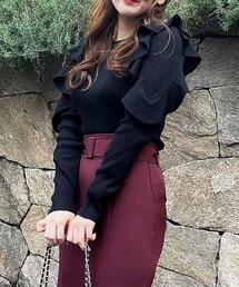 INGNI | 袖フリルシアーニット(ニット/セーター)