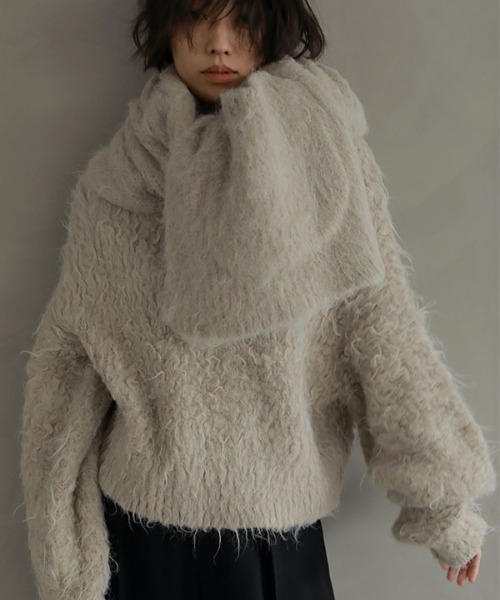 ETRE TOKYO（エトレトウキョウ）の「ボトルネックヘアリーニットプルオーバー（ニット/セーター・レディース・ブルー/グレー/ピンクベージュ・FREE）」の3枚目の写真