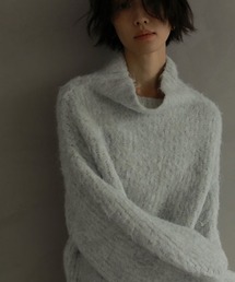 ボトルネックヘアリーニットプルオーバー