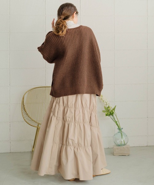 Bab（バブ）の「２WAYボリュームニットカーディガン（カーディガン/ボレロ・レディース・ブラウン/ピンク/イエロー/グリーン/アイボリー・FREE）」の21枚目の写真