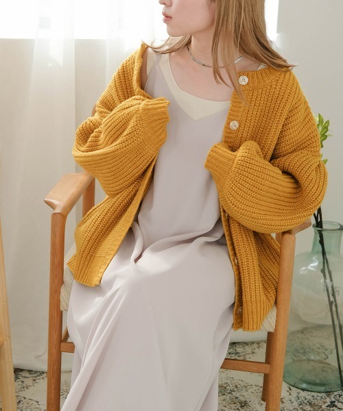 Bab（バブ）の「２WAYボリュームニットカーディガン（カーディガン/ボレロ・レディース・ブラウン/ピンク/イエロー/グリーン/アイボリー・FREE）」の16枚目の写真