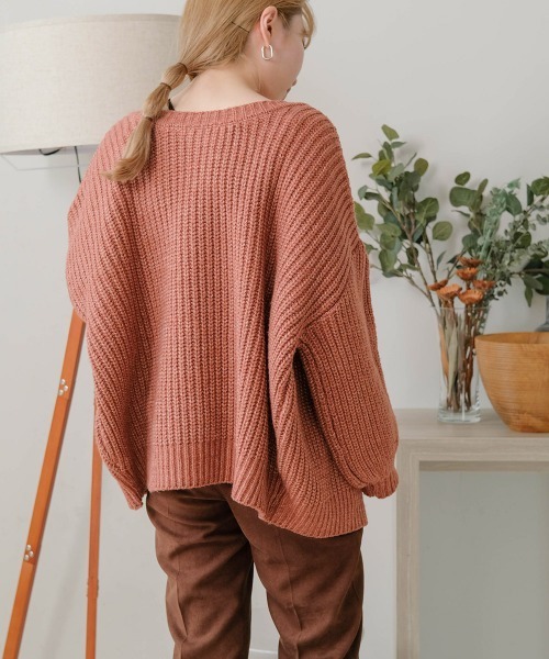 Bab（バブ）の「２WAYボリュームニットカーディガン（カーディガン/ボレロ・レディース・ブラウン/ピンク/イエロー/グリーン/アイボリー・FREE）」の11枚目の写真