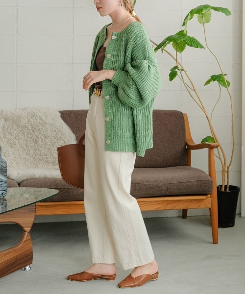 Bab（バブ）の「２WAYボリュームニットカーディガン（カーディガン/ボレロ・レディース・ブラウン/ピンク/イエロー/グリーン/アイボリー・FREE）」の15枚目の写真