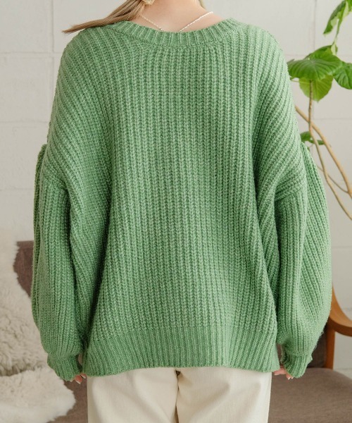 Bab（バブ）の「２WAYボリュームニットカーディガン（カーディガン/ボレロ・レディース・ブラウン/ピンク/イエロー/グリーン/アイボリー・FREE）」の12枚目の写真