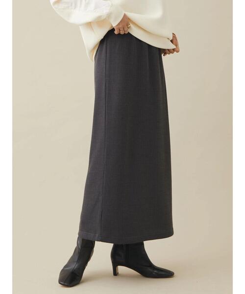 CRAFT STANDARD BOUTIQUE(クラフトスタンダードブティック)の「リブロングスカート *◆(スカート・レディース・ベージュ/グリーン/ブラック/チャコールグレー・M/L)」の5枚目の写真
