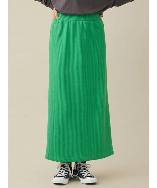 CRAFT STANDARD BOUTIQUE(クラフトスタンダードブティック)の「リブロングスカート *◆(スカート・レディース・ベージュ/グリーン/ブラック/チャコールグレー・M/L)」の8枚目の写真