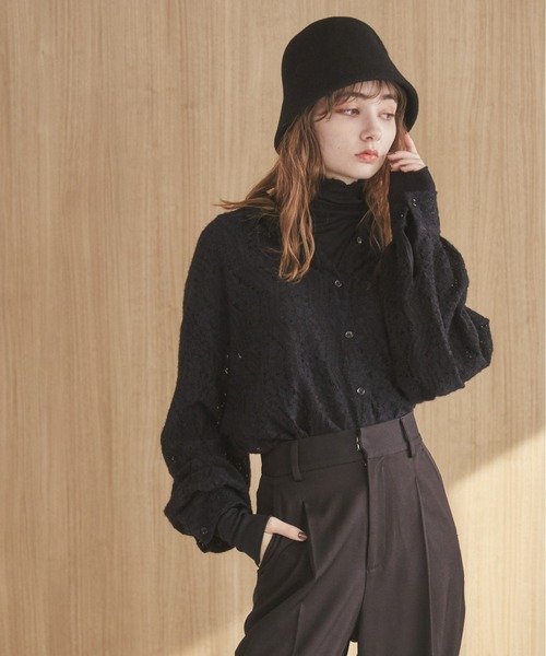 ANGIE(アンジー)の「レースオーバーシャツ(シャツ/ブラウス・レディース・ブラック/アイボリー・FREE)」の18枚目の写真