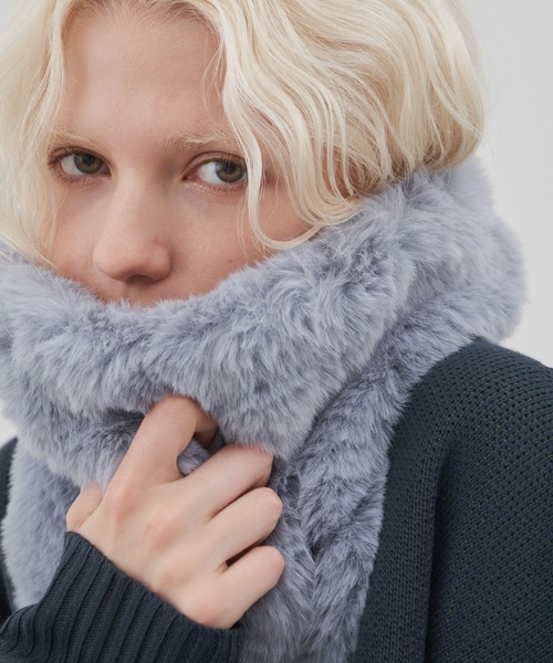 AIVER（アイバー）の「AIVER　ボリュームファーネックウォーマー（ネックウォーマー/スヌード・メンズ・その他/ブルーグレー/ブラック・FREE）」の6枚目の写真