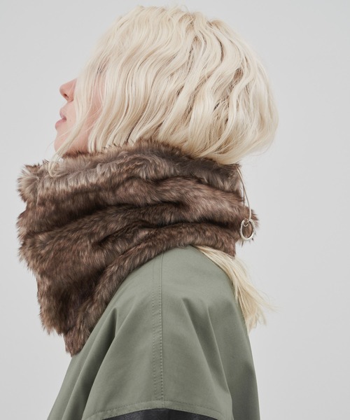 AIVER（アイバー）の「AIVER　ボリュームファーネックウォーマー（ネックウォーマー/スヌード・メンズ・その他/ブルーグレー/ブラック・FREE）」の16枚目の写真