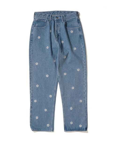 FREAK'S STORE(フリークスストア)の「KEBOZ×NICK GEAR×FREAK’S STORE/ケボズ×ニックギア×フリークスストア SP Flower&Embroidery Logo DENIM USED(デニムパンツ・メンズ・サックスブルー・MEDIUM/LARGE/X-LARGE)」の4枚目の写真