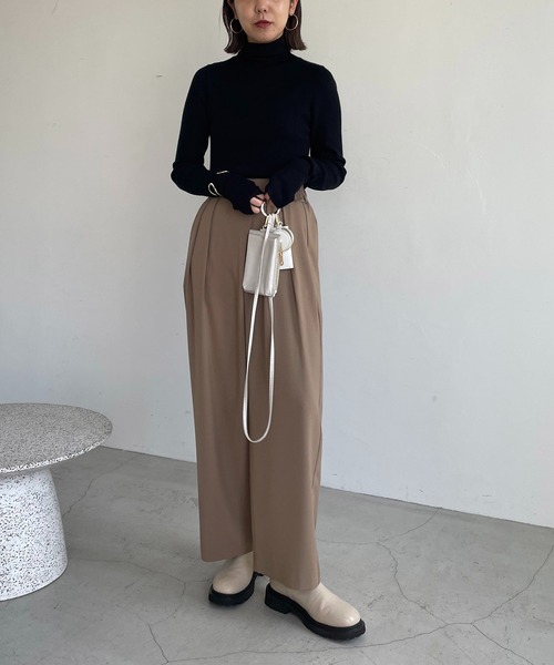 CAPRICIEUX LE'MAGE(カプリシューレマージュ)の「ハイネックリブプルオーバー(ニット/セーター・レディース・ブラック/ホワイト/オフホワイト/グレイッシュベージュ/アイボリー・FREE)」の19枚目の写真