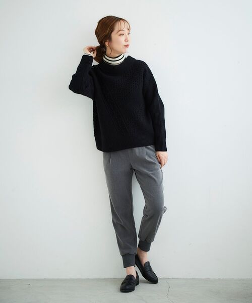 le.coeur blanc（ルクールブラン）の「イージージョガーパンツ（その他パンツ・レディース・ブラック/グレー/キャメル・36/38）」の8枚目の写真