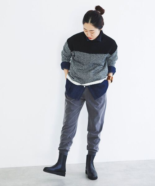 le.coeur blanc（ルクールブラン）の「イージージョガーパンツ（その他パンツ・レディース・ブラック/グレー/キャメル・36/38）」の16枚目の写真