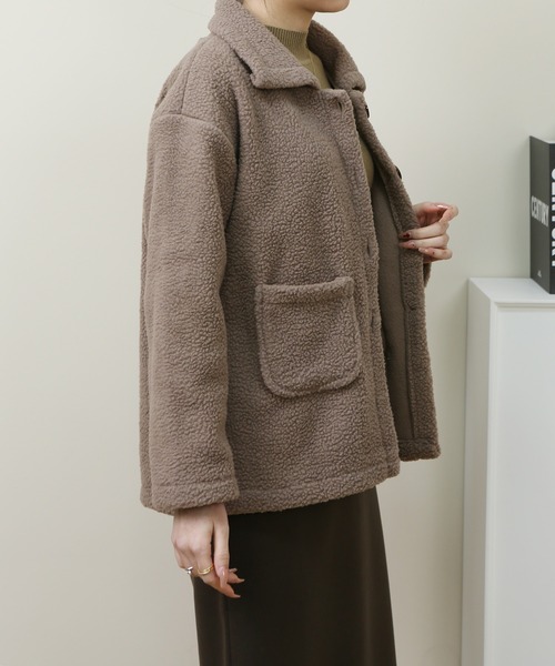 RUUX(ルーフ)の「【RUUX】オーバーサイズ ボアジャケット(その他アウター・レディース・ブラウン/アイボリー・M/L/XL/LL2/S)」の5枚目の写真