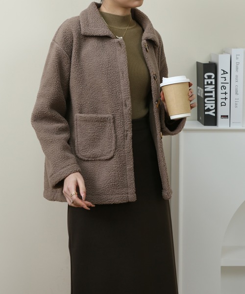 RUUX(ルーフ)の「【RUUX】オーバーサイズ ボアジャケット(その他アウター・レディース・ブラウン/アイボリー・M/L/XL/LL2/S)」の9枚目の写真