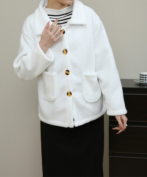 RUUX(ルーフ)の「【RUUX】オーバーサイズ ボアジャケット(その他アウター・レディース・ブラウン/アイボリー・M/L/XL/LL2/S)」の10枚目の写真