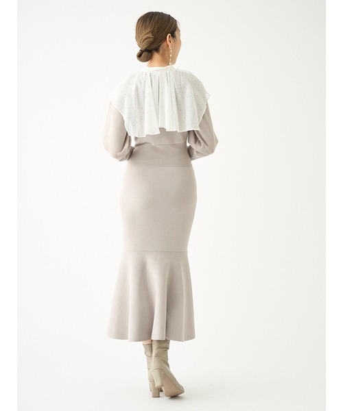 SNIDEL(スナイデル)の「Sustainableスクエアカラーニットワンピース(ワンピース・レディース・アイボリー/ブラック/ベージュ系その他・FREE)」の7枚目の写真