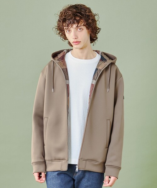 【WEB限定】キルトチェックライニングパーカー