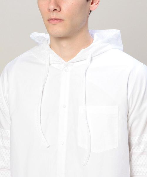 BEAUTY&YOUTH UNITED ARROWS（ビューティーアンドユースユナイテッドアローズ）の「【別注】＜VOTE MAKE NEW CLOTHES＞ HOOD LONG SHT BY/シャツ◆（シャツ/ブラウス・メンズ・ホワイト/ベージュ・MEDIUM/SMALL）」の7枚目の写真