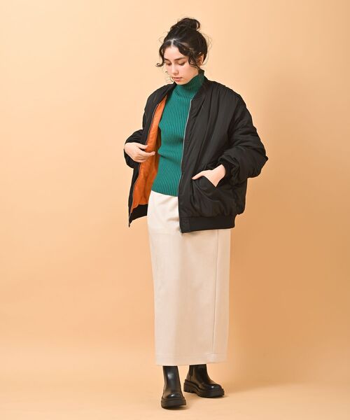 rps（アールピーエス）の「ＢＩＧボリュームＭＡ－１（MA-1・レディース・カーキ/グレイッシュベージュ/ブラック・M）」の16枚目の写真